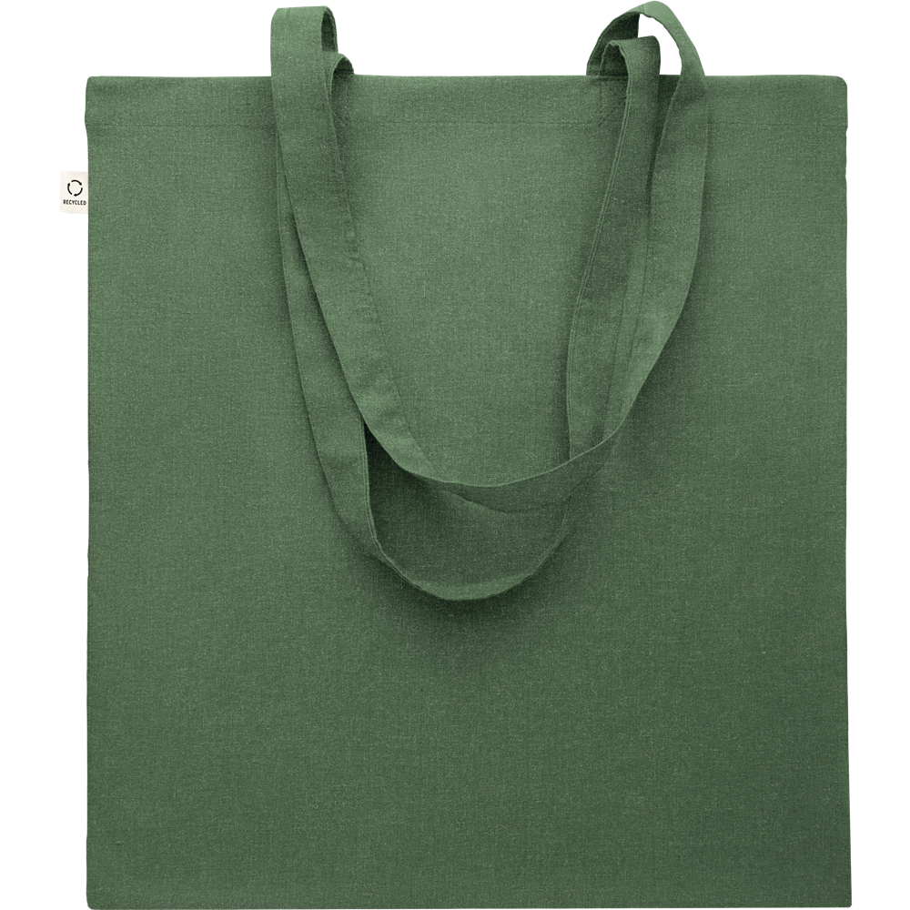 Recycled Cotton Shopping Bag (Black)_DARK GREEN_DETAILEDIMAGE_front_2