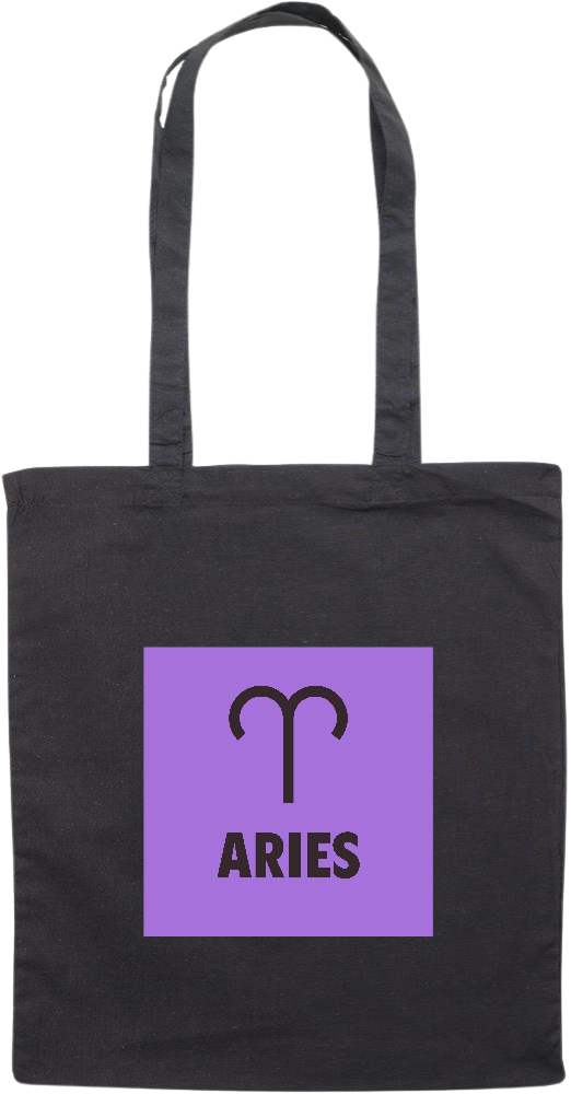 Aries Zodiac Sign Design - Essential colored event tote bag_BLACK_front