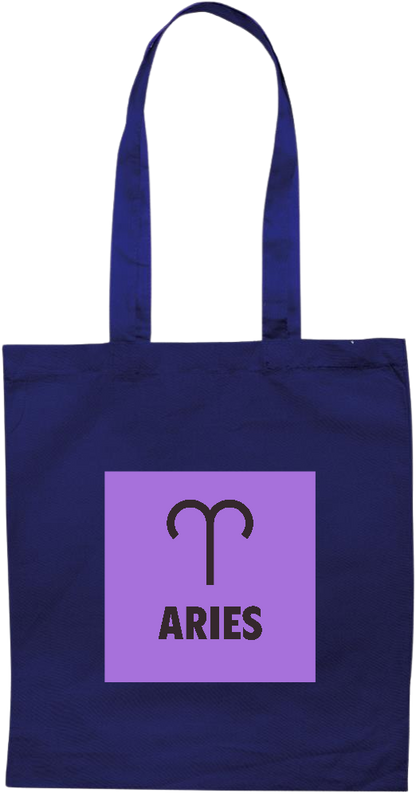 Aries Zodiac Sign Design - Essential colored event tote bag_BLUE_front