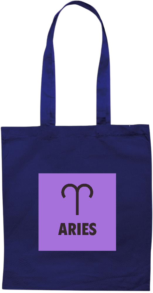 Aries Zodiac Sign Design - Essential colored event tote bag_BLUE_front