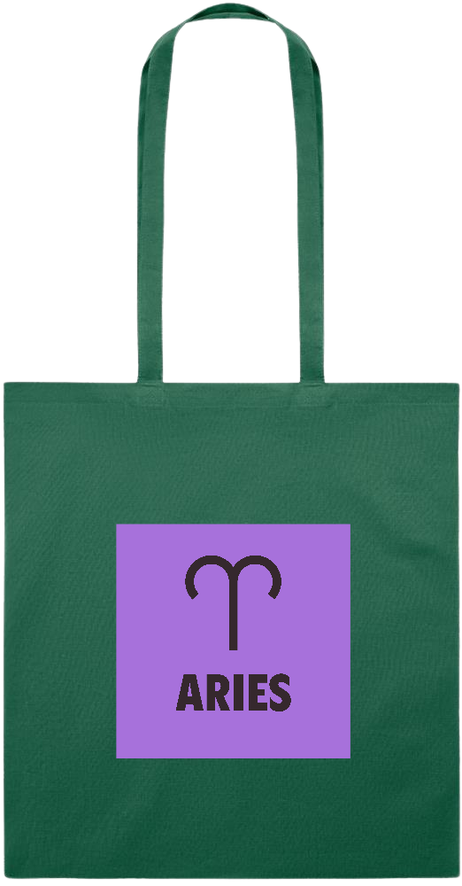 Aries Zodiac Sign Design - Essential colored event tote bag_DARK GREEN_front