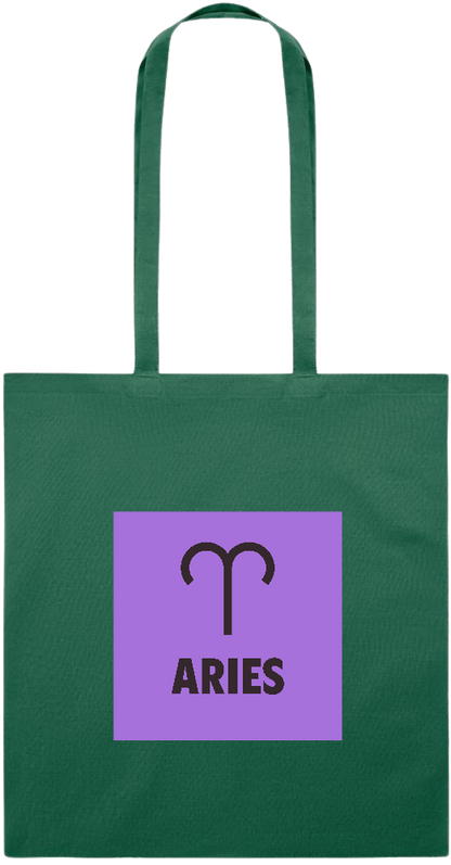 Aries Zodiac Sign Design - Essential colored event tote bag_DARK GREEN_front