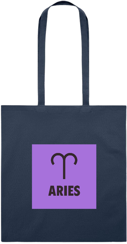 Aries Zodiac Sign Design - Essential colored event tote bag_FRENCH NAVY_front