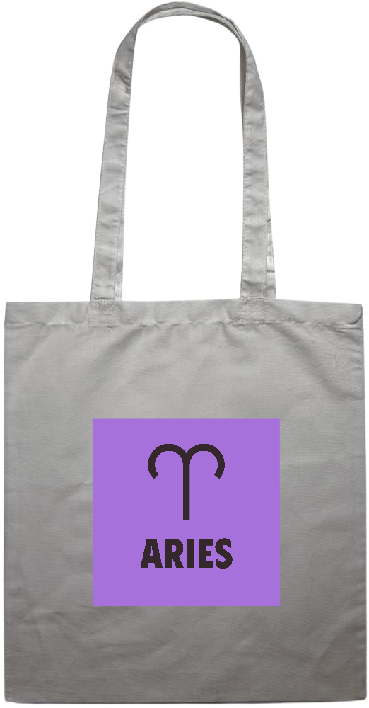 Aries Zodiac Sign Design - Essential colored event tote bag_GREY_front