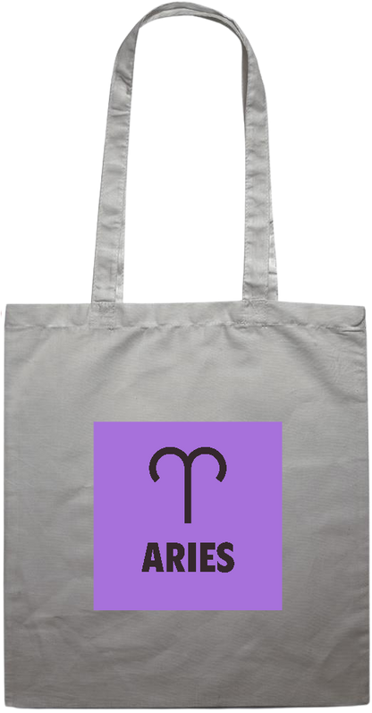 Aries Zodiac Sign Design - Essential colored event tote bag_GREY_front