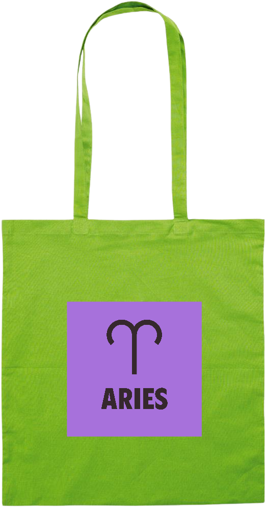 Aries Zodiac Sign Design - Essential colored event tote bag_LIME_front