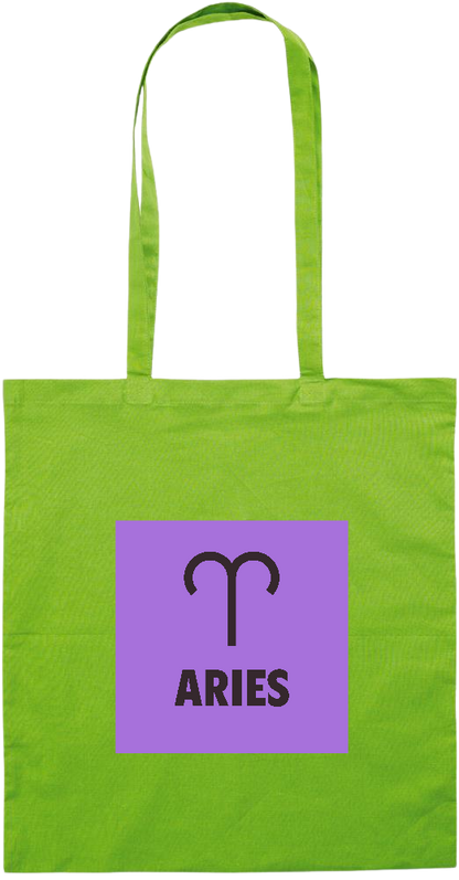 Aries Zodiac Sign Design - Essential colored event tote bag_LIME_front