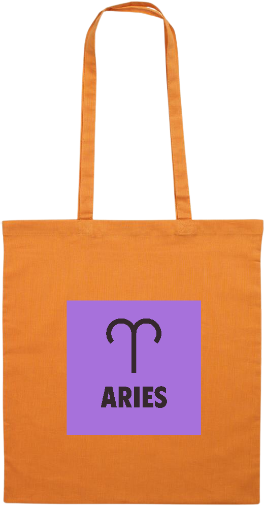 Aries Zodiac Sign Design - Essential colored event tote bag_ORANGE_front