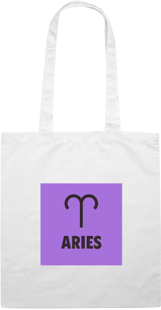 Aries Zodiac Sign Design - Essential colored event tote bag_WHITE_front