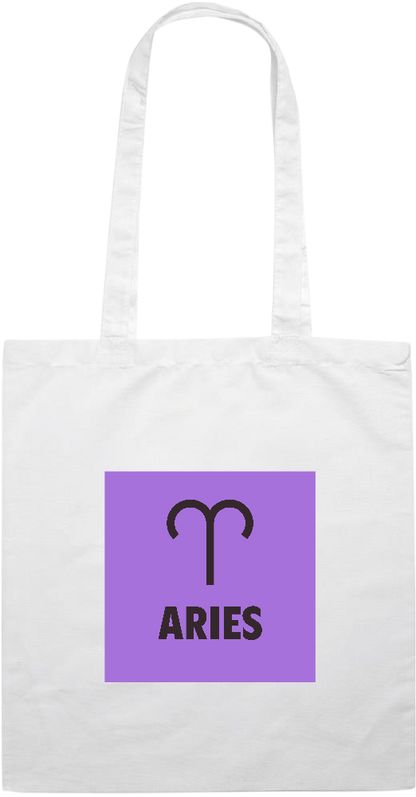 Aries Zodiac Sign Design - Essential colored event tote bag_WHITE_front