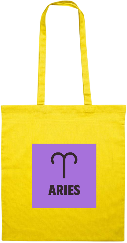 Aries Zodiac Sign Design - Essential colored event tote bag_YELLOW_front