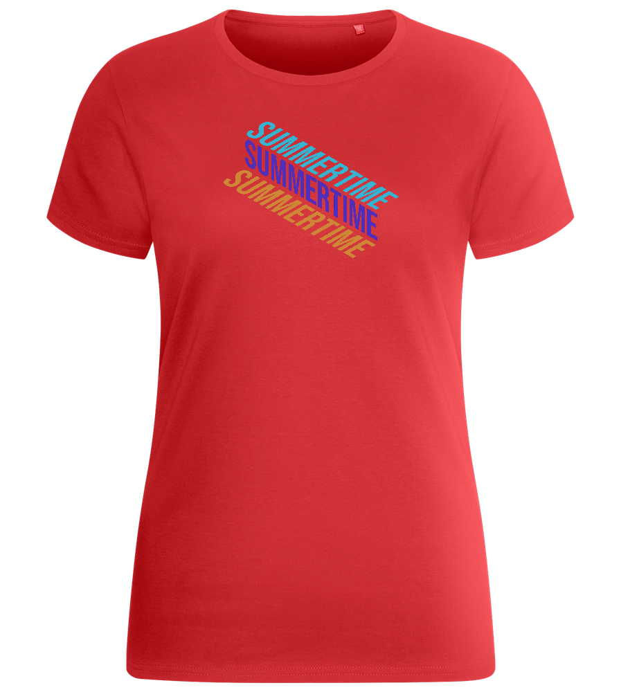 Summertime Design - Basic women's fitted t-shirt_RED_front