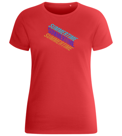 Summertime Design - Basic women's fitted t-shirt_RED_front