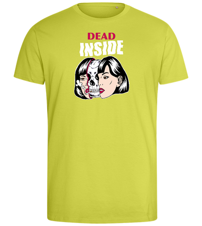 Dead Inside Skull Design - Comfort men's fitted t-shirt_GREEN APPLE_front