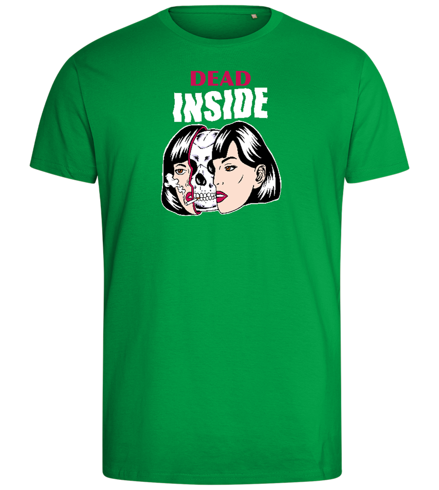 Dead Inside Skull Design - Comfort men's fitted t-shirt_MEADOW GREEN_front