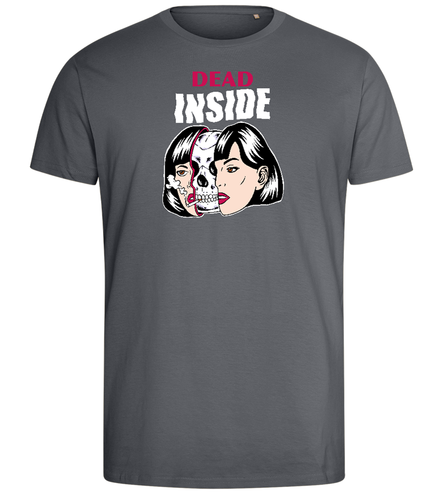 Dead Inside Skull Design - Comfort men's fitted t-shirt_MOUSE GREY_front