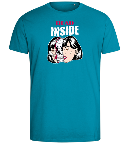 Dead Inside Skull Design - Comfort men's fitted t-shirt_TURQUOISE_front