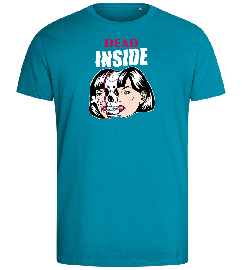 Dead Inside Skull Design - Comfort men's fitted t-shirt_TURQUOISE_front