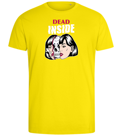 Dead Inside Skull Design - Comfort men's fitted t-shirt_YELLOW_front