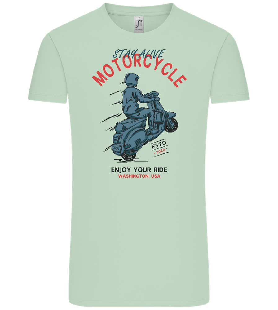 Stay Alive Motorcycle Design - Comfort Unisex T-Shirt_ICE GREEN_front