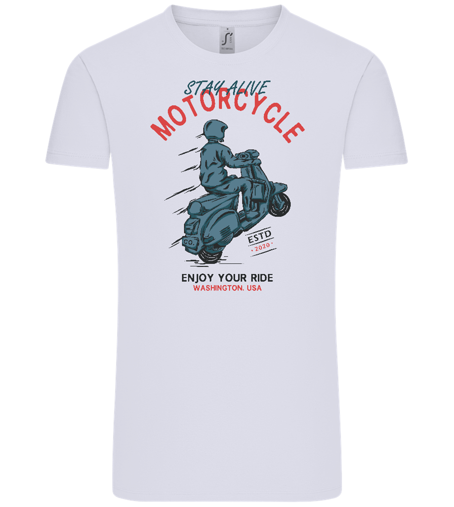 Stay Alive Motorcycle Design - Comfort Unisex T-Shirt_LILAK_front