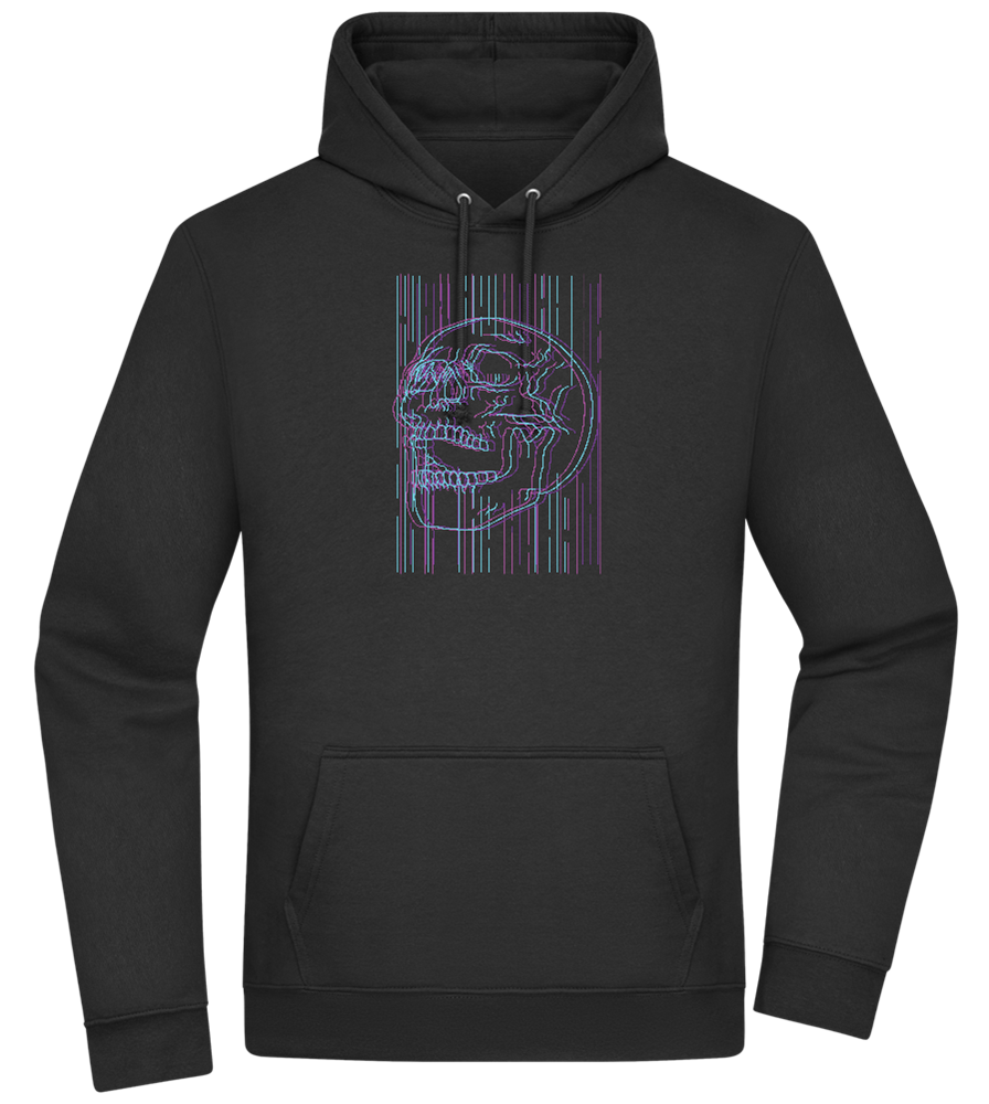 Neon Lines Skull Design - Premium Essential Unisex Hoodie_BLACK_front