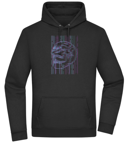 Neon Lines Skull Design - Premium Essential Unisex Hoodie_BLACK_front