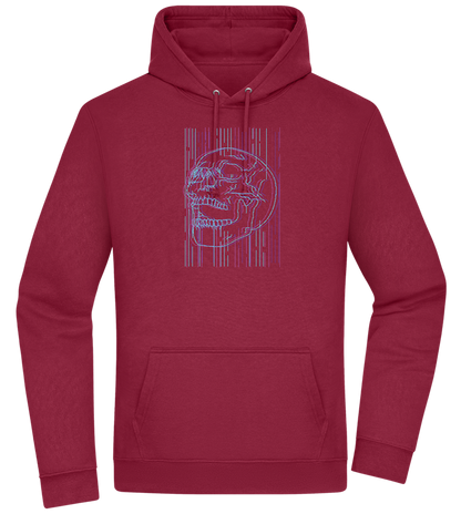 Neon Lines Skull Design - Premium Essential Unisex Hoodie_BORDEAUX_front