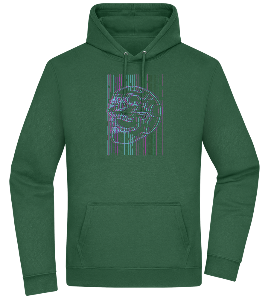 Neon Lines Skull Design - Premium Essential Unisex Hoodie_GREEN BOTTLE_front