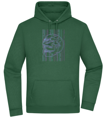 Neon Lines Skull Design - Premium Essential Unisex Hoodie_GREEN BOTTLE_front