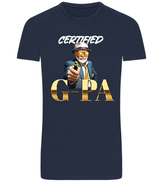 Certified G Pa Design - Basic men's fitted t-shirt_DENIM_front