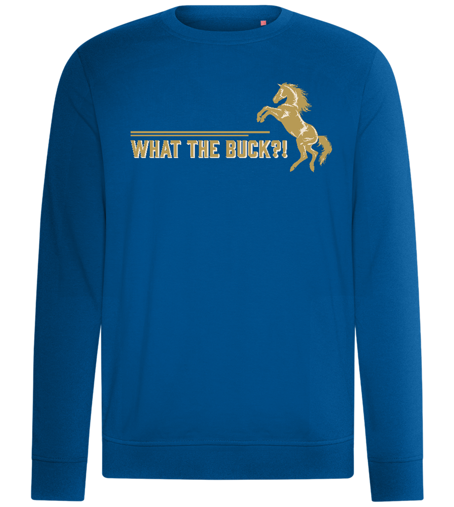 What The Buck Design - Comfort unisex sweater_ROYAL_front