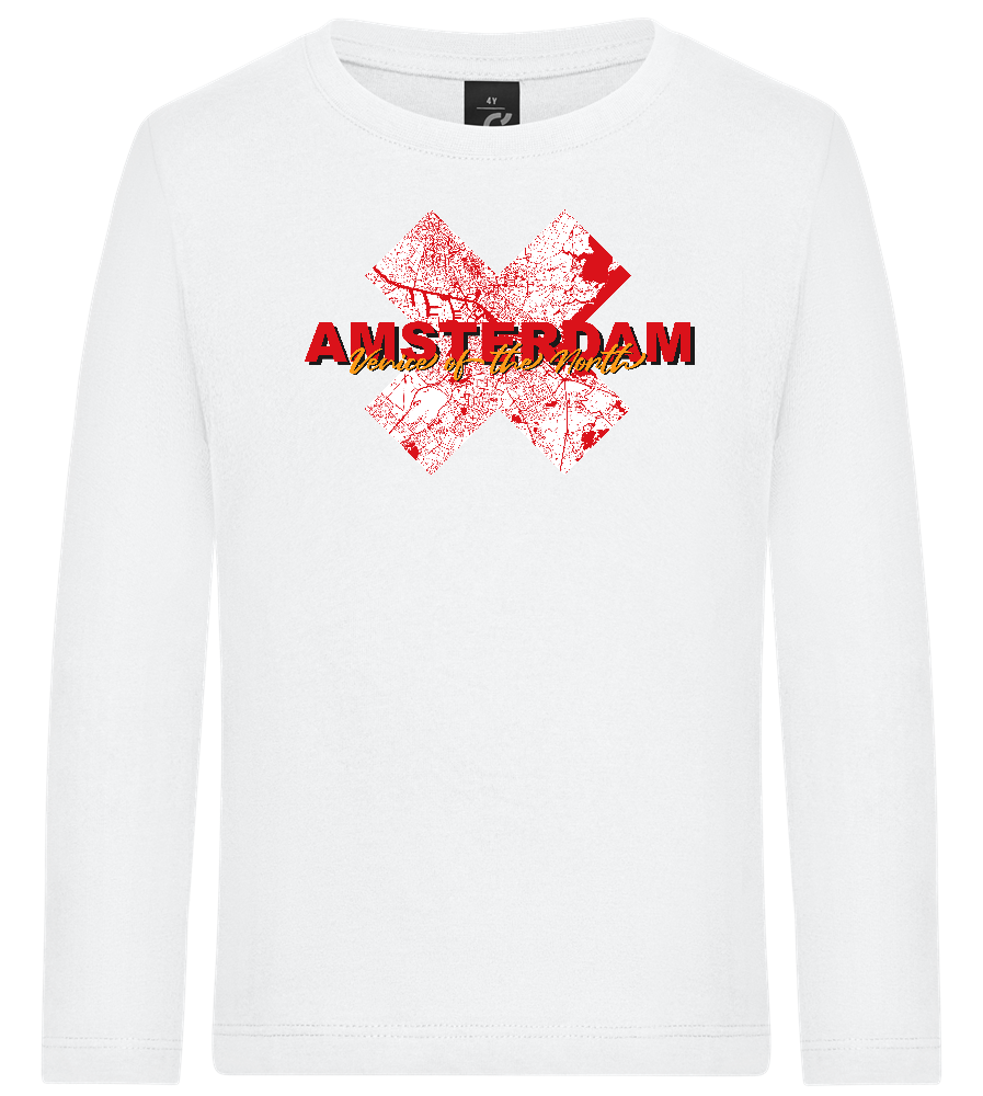 Venice of the North Design - Premium kids long sleeve t-shirt_WHITE_front