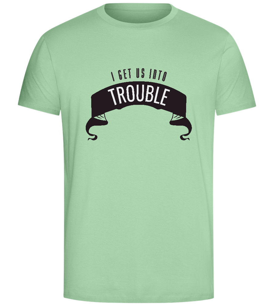 Into Trouble Design - Comfort Unisex T-Shirt_ICE GREEN_front