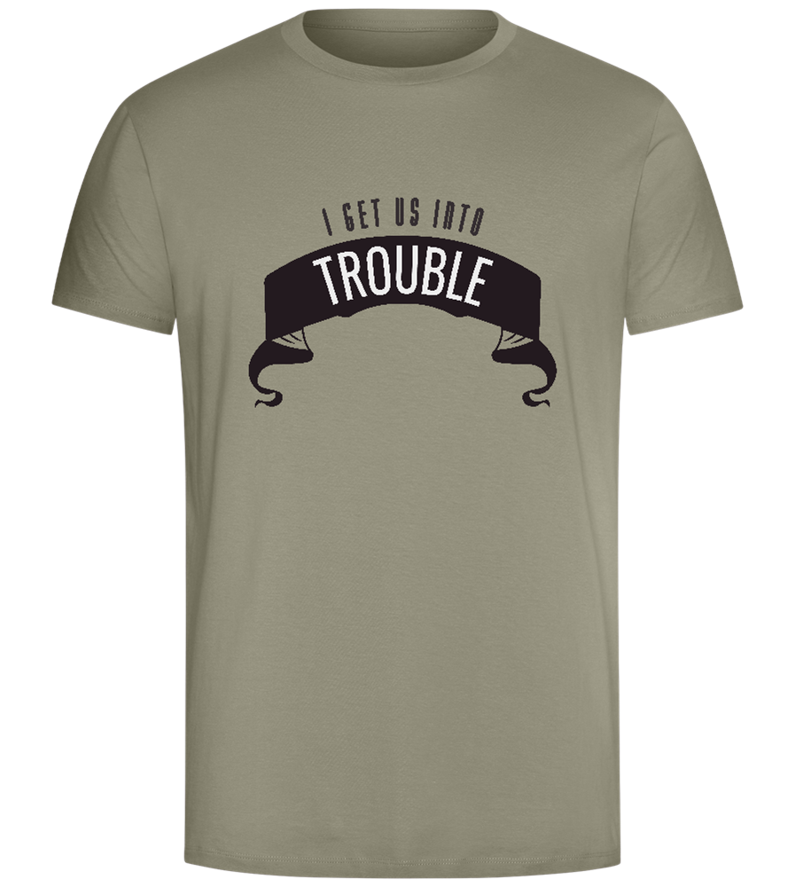 Into Trouble Design - Comfort Unisex T-Shirt_KHAKI_front