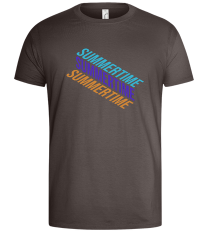 Summertime Text Design - Basic men's t-shirt_DARK GRAY_front