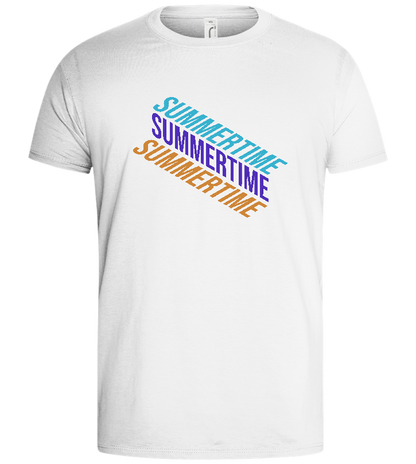 Summertime Text Design - Basic men's t-shirt_WHITE_front