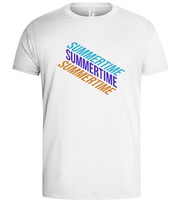 Summertime Text Design - Basic men's t-shirt_WHITE_front