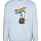 Rainbow Flag Skull Design - Comfort Essential Unisex Sweater_CREAMY BLUE_front