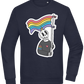 Rainbow Flag Skull Design - Comfort Essential Unisex Sweater_FRENCH NAVY_front