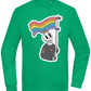 Rainbow Flag Skull Design - Comfort Essential Unisex Sweater_MEADOW GREEN_front