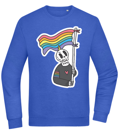 Rainbow Flag Skull Design - Comfort Essential Unisex Sweater_ROYAL_front