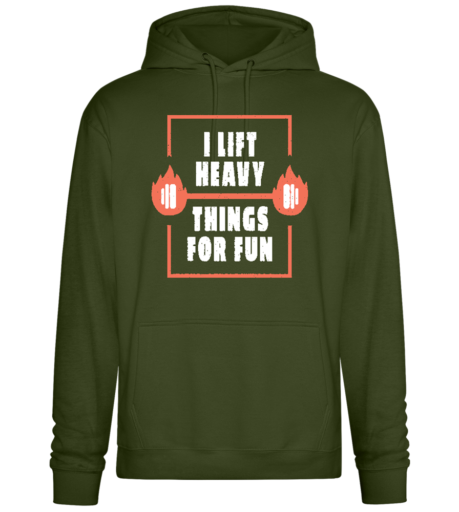 Lifting Heavy for Fun Design - Premium Essential Unisex Hoodie_ARMY_front