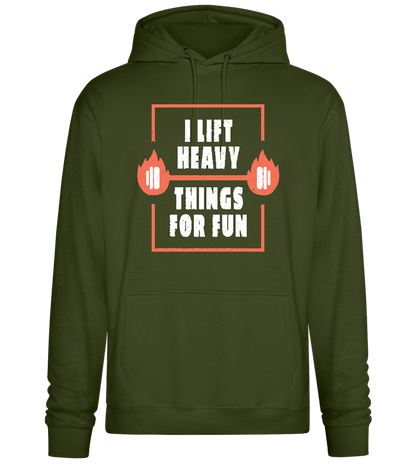 Lifting Heavy for Fun Design - Premium Essential Unisex Hoodie_ARMY_front