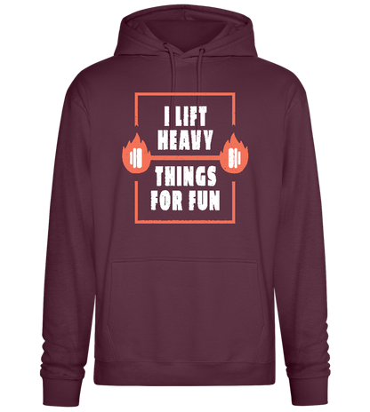 Lifting Heavy for Fun Design - Premium Essential Unisex Hoodie_BORDEAUX_front