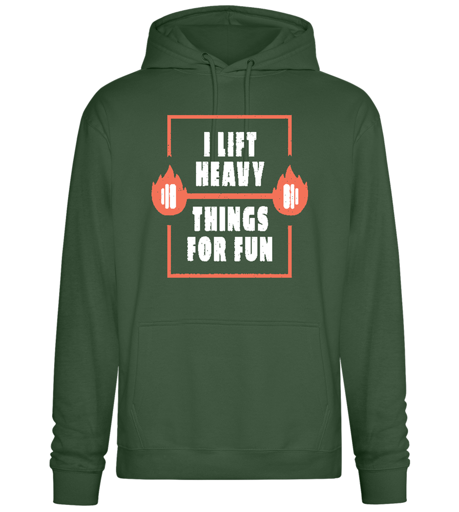 Lifting Heavy for Fun Design - Premium Essential Unisex Hoodie_GREEN BOTTLE_front