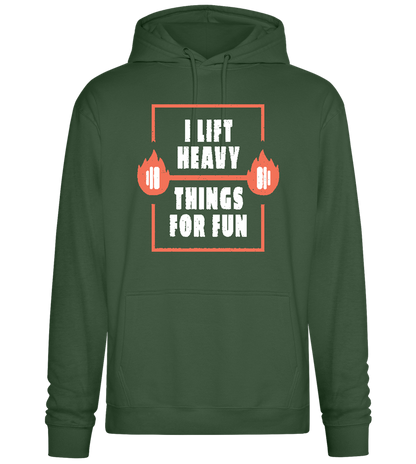 Lifting Heavy for Fun Design - Premium Essential Unisex Hoodie_GREEN BOTTLE_front