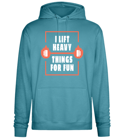 Lifting Heavy for Fun Design - Premium Essential Unisex Hoodie_POOL BLUE_front