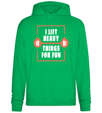 Lifting Heavy for Fun Design - Premium Essential Unisex Hoodie_SPRING GREEN_front