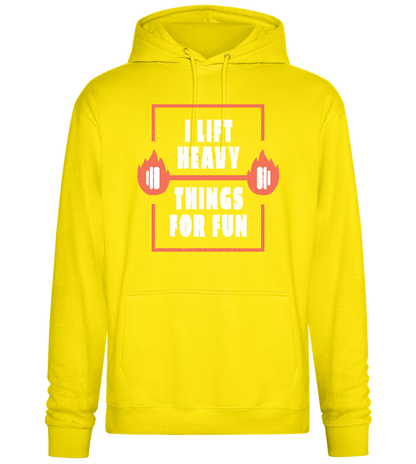 Lifting Heavy for Fun Design - Premium Essential Unisex Hoodie_YELLOW_front